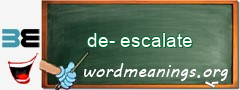 WordMeaning blackboard for de-escalate